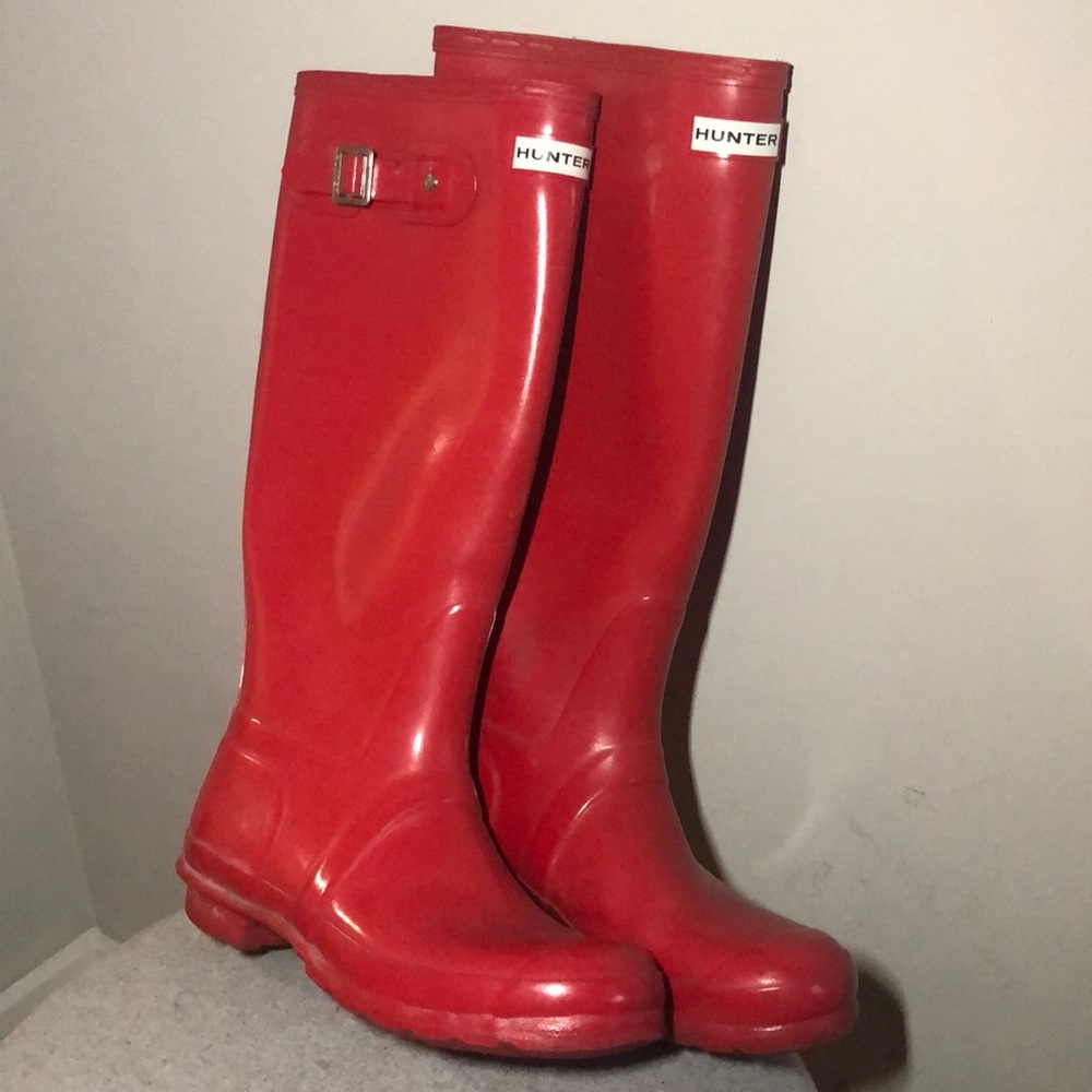 Red Hunter rain boots